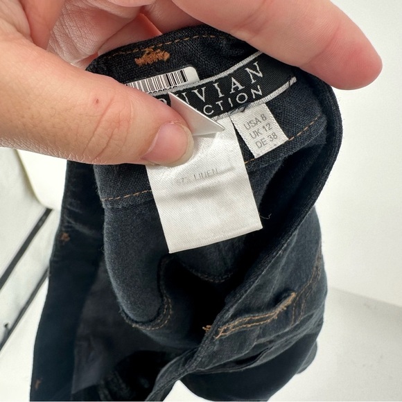 Peruvian Connection Dark Blue Linen Pencil Skirt Size US 8 - Picture 5 of 5